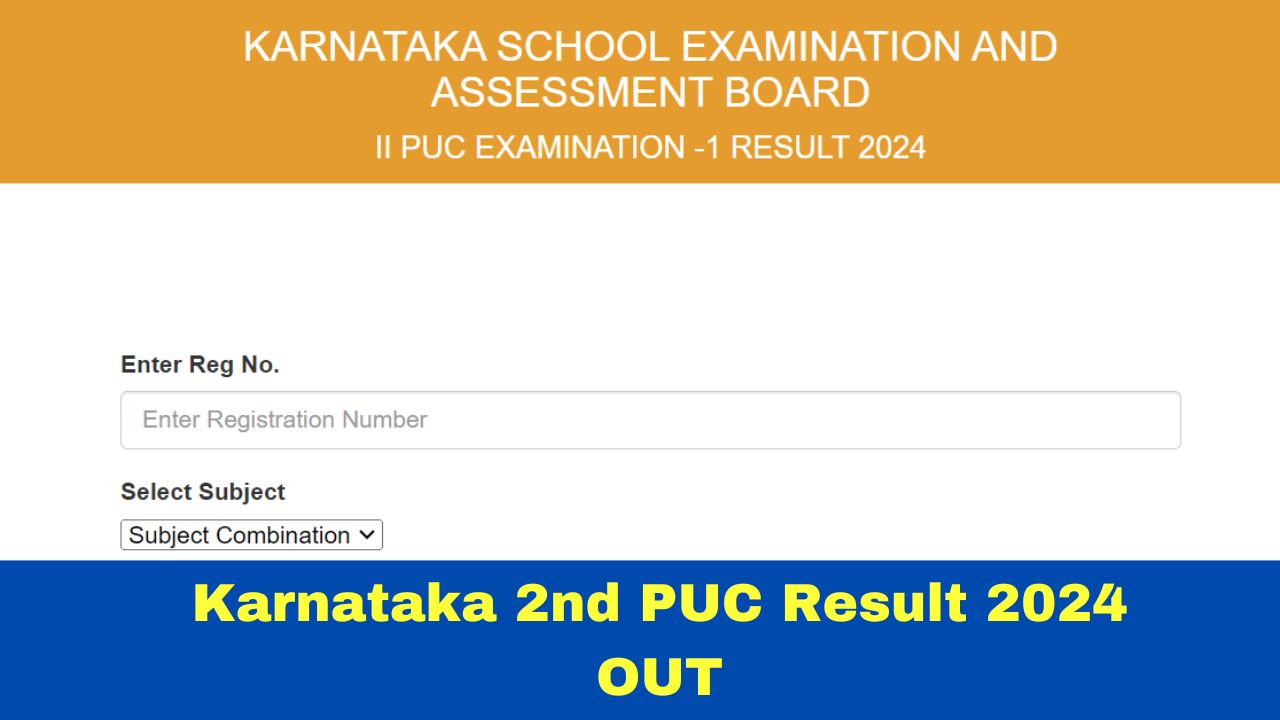 2nd PUC Result 2024 Karnataka (Out) Live KSEAB PUC 2 Result Declared